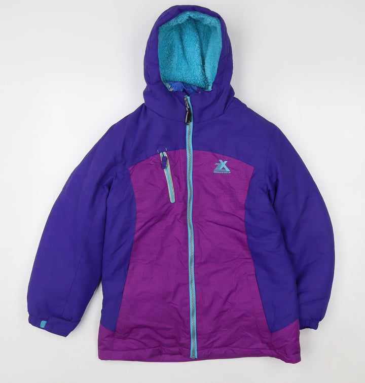 ZeroXposur Girls Purple Hooded Puffer Jacket Size 10-12 Years Winter Coat