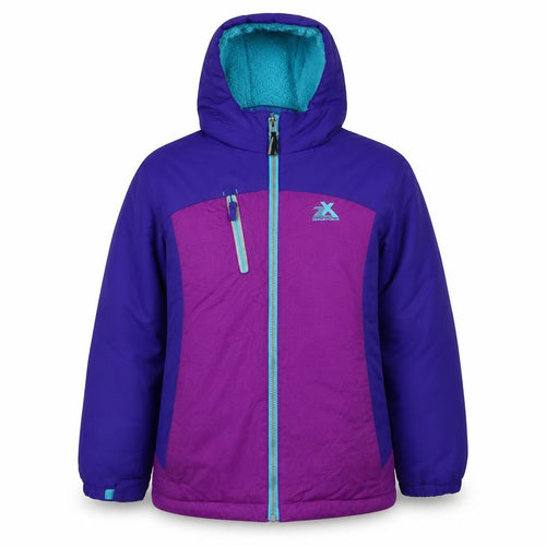ZeroXposur Girls Purple Hooded Puffer Jacket Size 10-12 Years Winter Coat
