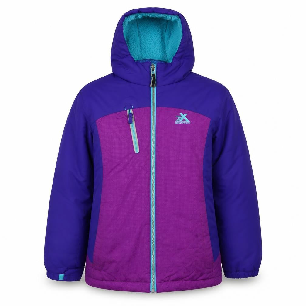 ZeroXposur Girls Purple Hooded Puffer Jacket Size 10-12 Years Winter Coat