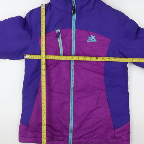 ZeroXposur Girls Purple Hooded Puffer Jacket Size 10-12 Years Winter Coat
