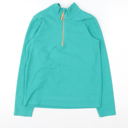Mountain Warehouse Girls Green Fleece 1/4 Zip Sweatshirt 9-10 Years