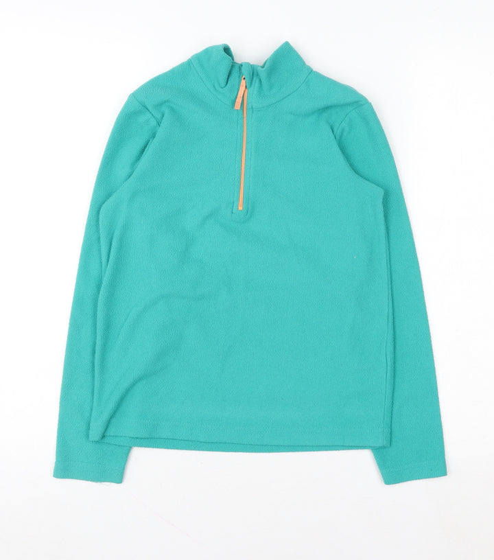 Mountain Warehouse Girls Green Fleece 1/4 Zip Sweatshirt 9-10 Years