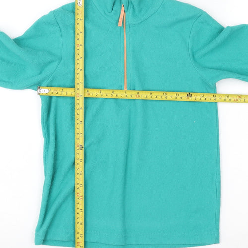 Mountain Warehouse Girls Green Fleece 1/4 Zip Sweatshirt 9-10 Years