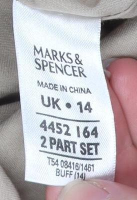 Marks and Spencer Women's Beige Cotton Trench Coat UK 14