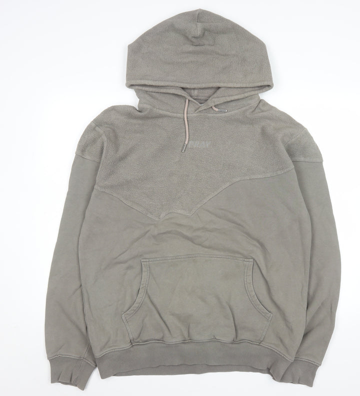 Pray Men’s Grey XL Pullover Hoodie Cotton Fleece Sweatshirt