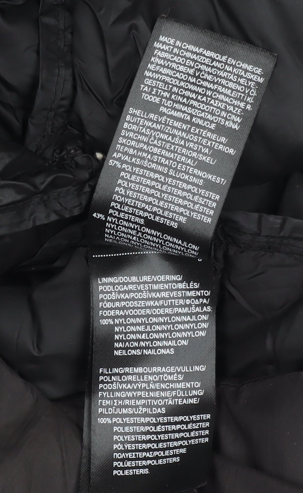 Firetrap Womens Black Puffer Jacket Coat Size 12 Hooded Long Zip Winter