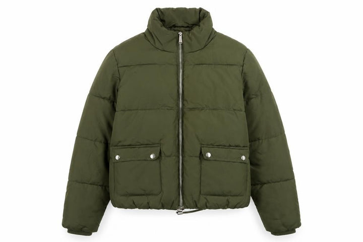 Matalan Girls Green Puffer Jacket 14 Years Full Zip Winter Coat