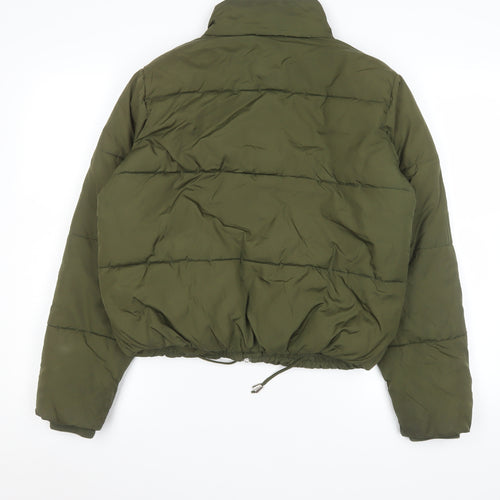 Matalan Girls Green Puffer Jacket 14 Years Full Zip Winter Coat