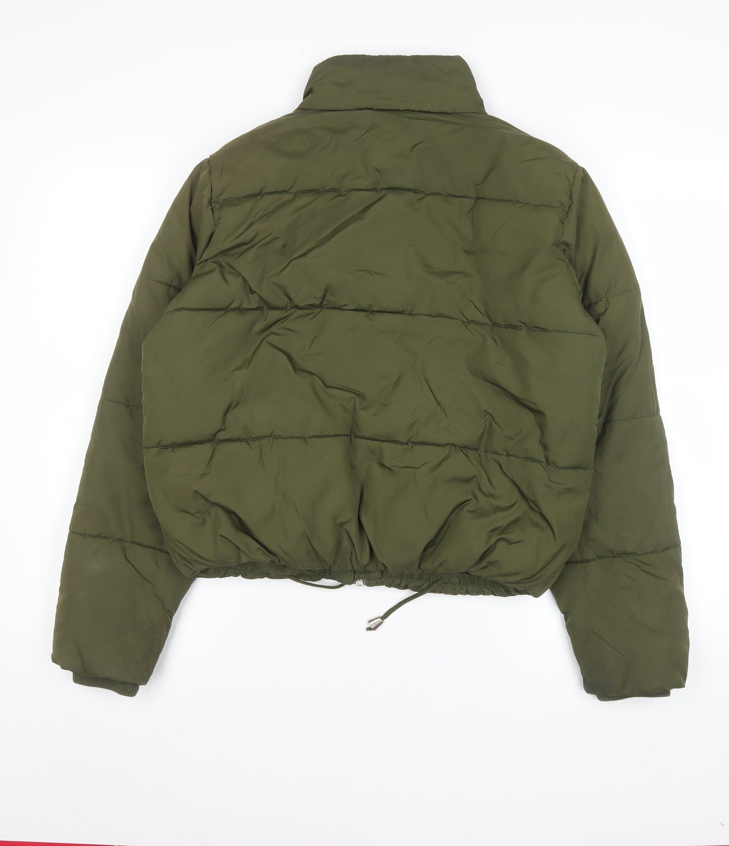 Matalan Girls Green Puffer Jacket 14 Years Full Zip Winter Coat