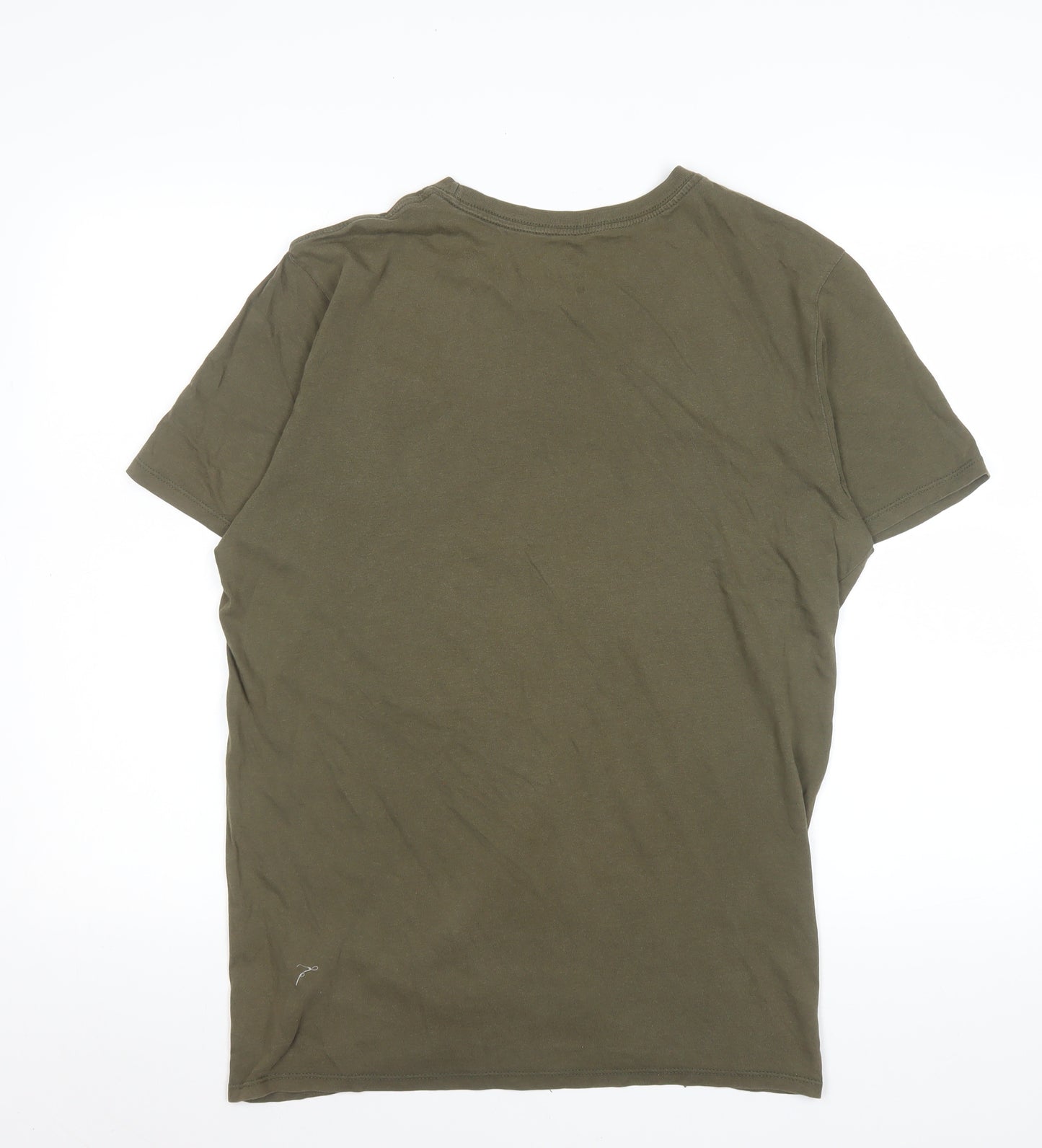 Nike Men's Khaki Green Classic Crew Neck Cotton T-Shirt Size L