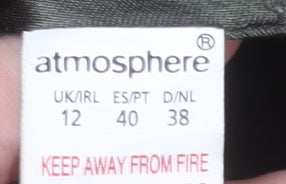 Atmosphere Women's Khaki Military Ruffle Double Breasted Coat Size 12