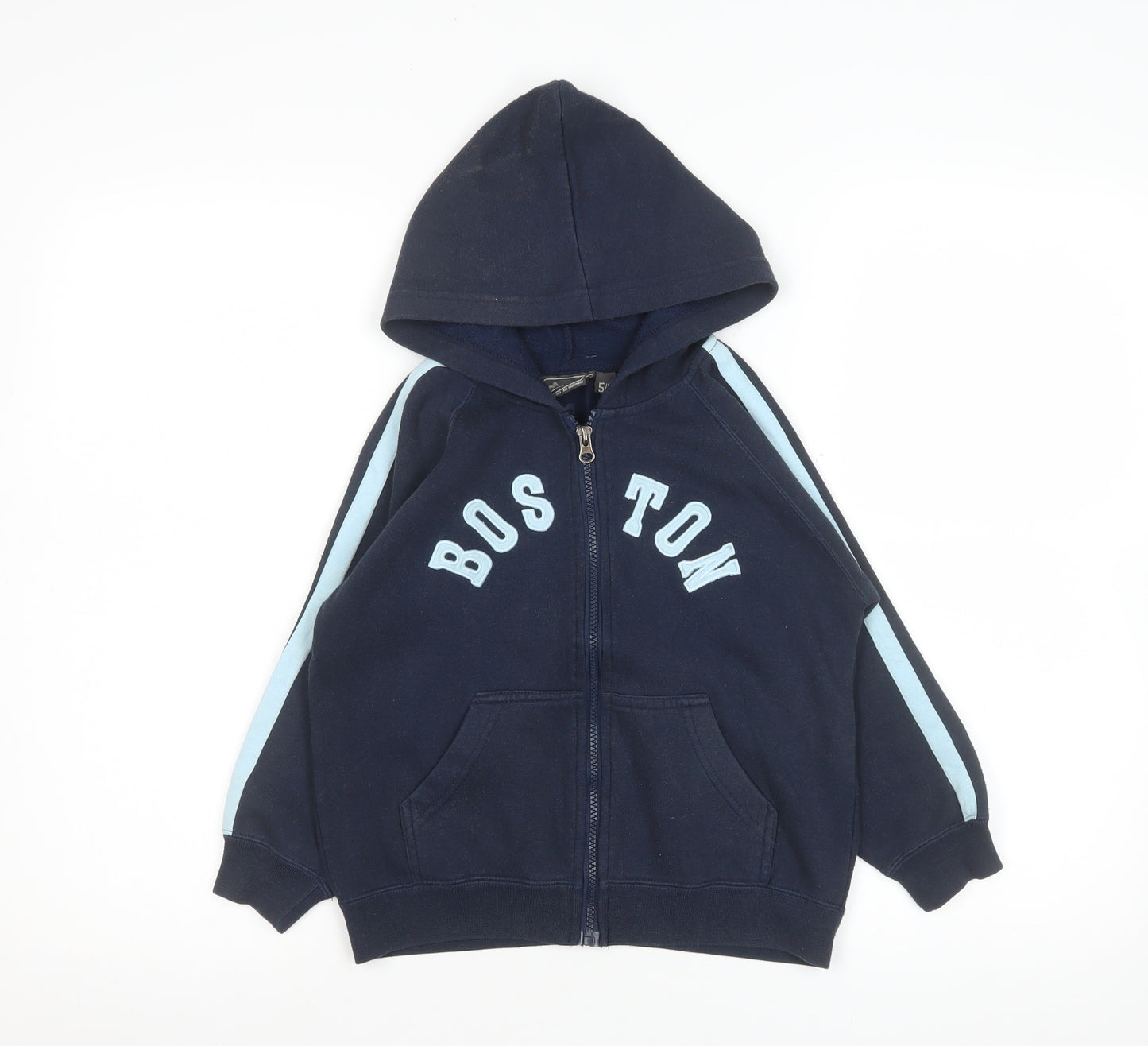 g:sixtyfour Boys Blue Hooded Zip Basic Jacket 5-6 Years Polyester Cotton