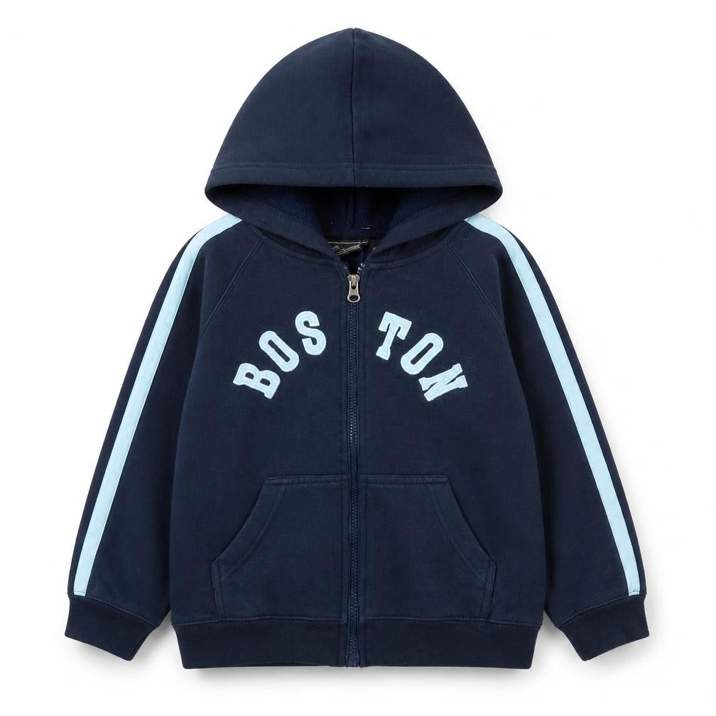 g:sixtyfour Boys Blue Hooded Zip Basic Jacket 5-6 Years Polyester Cotton