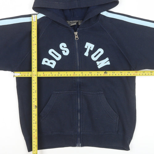 g:sixtyfour Boys Blue Hooded Zip Basic Jacket 5-6 Years Polyester Cotton