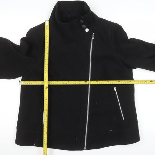 Be Beau Women's Black Size 14 Biker Jacket with Zip Details