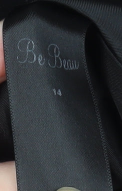 Be Beau Women's Black Size 14 Biker Jacket with Zip Details