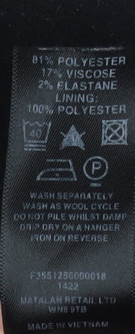 Be Beau Women's Black Size 14 Biker Jacket with Zip Details