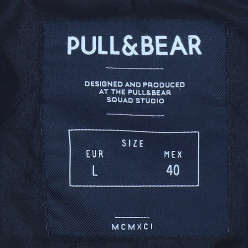 Pull & Bear Men's Brown Wool Blend Mid-Length Overcoat L