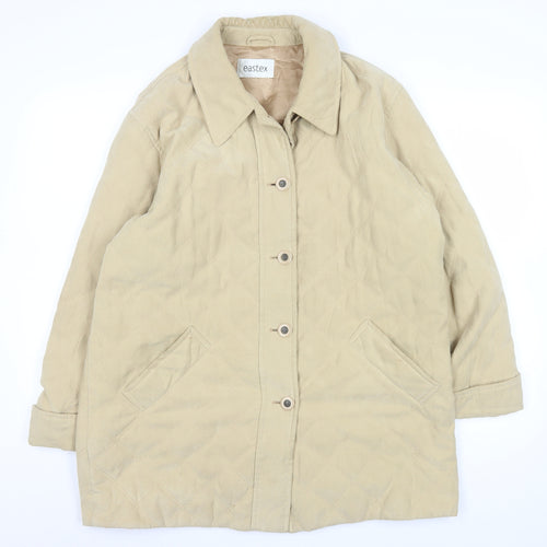 Eastex Beige Quilted Coat Unisex Adults Size 38 Mid-Length Polyester