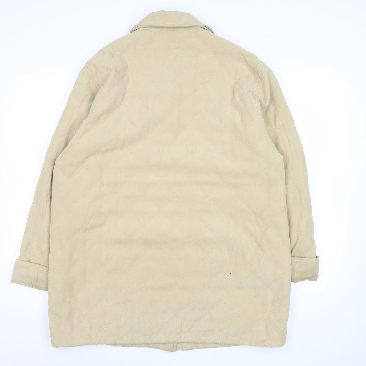 Eastex Beige Quilted Coat Unisex Adults Size 38 Mid-Length Polyester