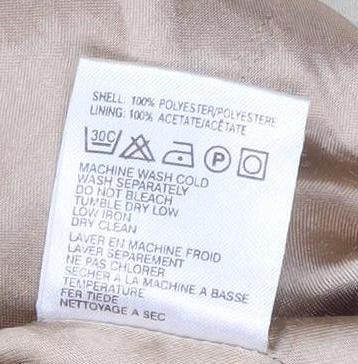 Eastex Beige Quilted Coat Unisex Adults Size 38 Mid-Length Polyester