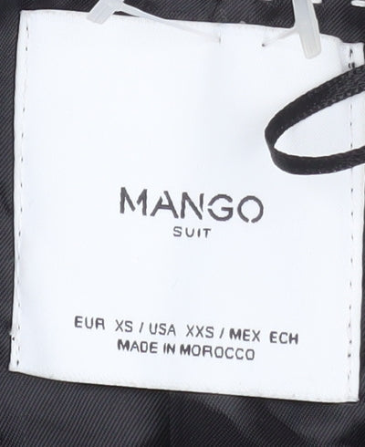 Mango Women Black Tweed Open Mid-Length Coat XS