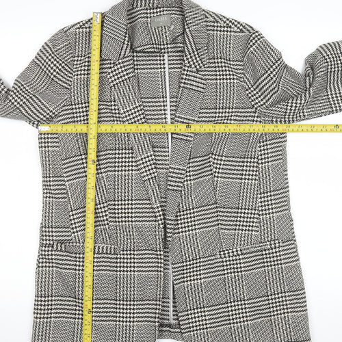 Oasis Women's Black Check Single Breasted Blazer UK 14 Classic Fit