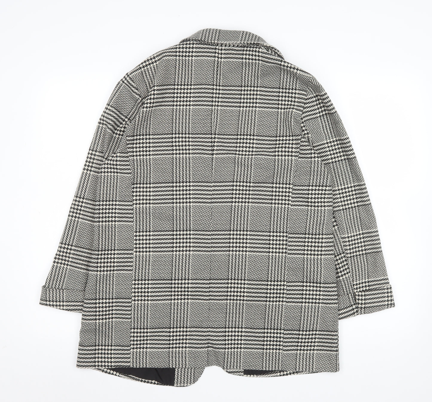 Oasis Women's Black Check Single Breasted Blazer UK 14 Classic Fit