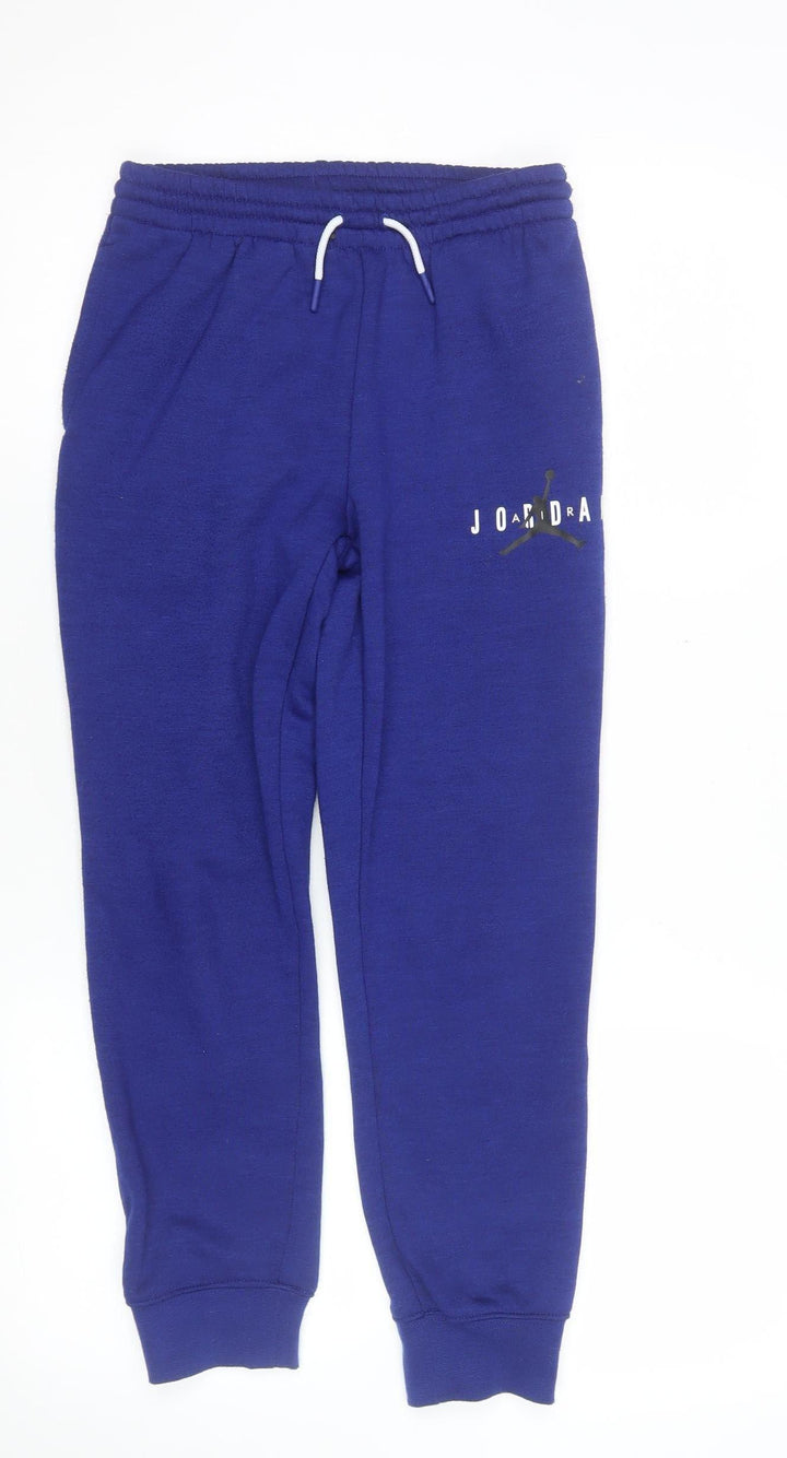 Jordan Boys Blue Jogger Sweatpants 10-12 Years Cotton Blend Activewear