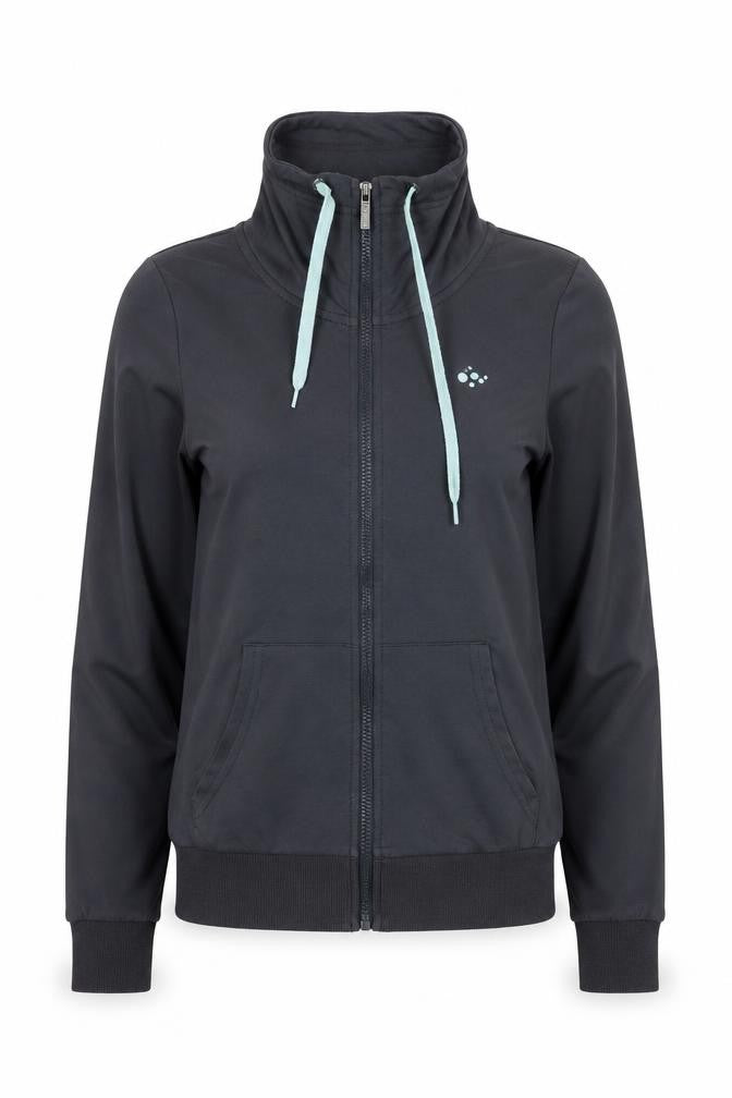 Front view of ONLY PLAY Women's Black Track Jacket, size S, Full Zip Activewear