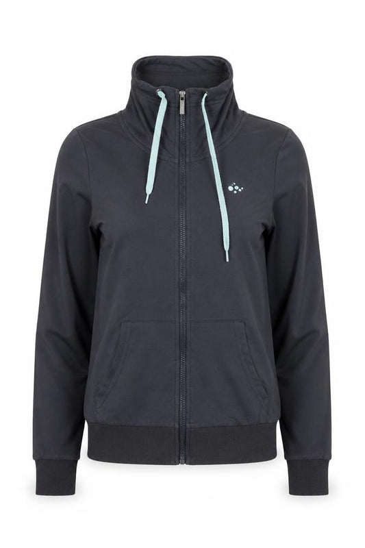 Front view of ONLY PLAY Women's Black Track Jacket, size S, Full Zip Activewear