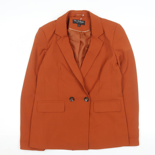 Miss Selfridge Women's Orange Double-Breasted Blazer UK 8