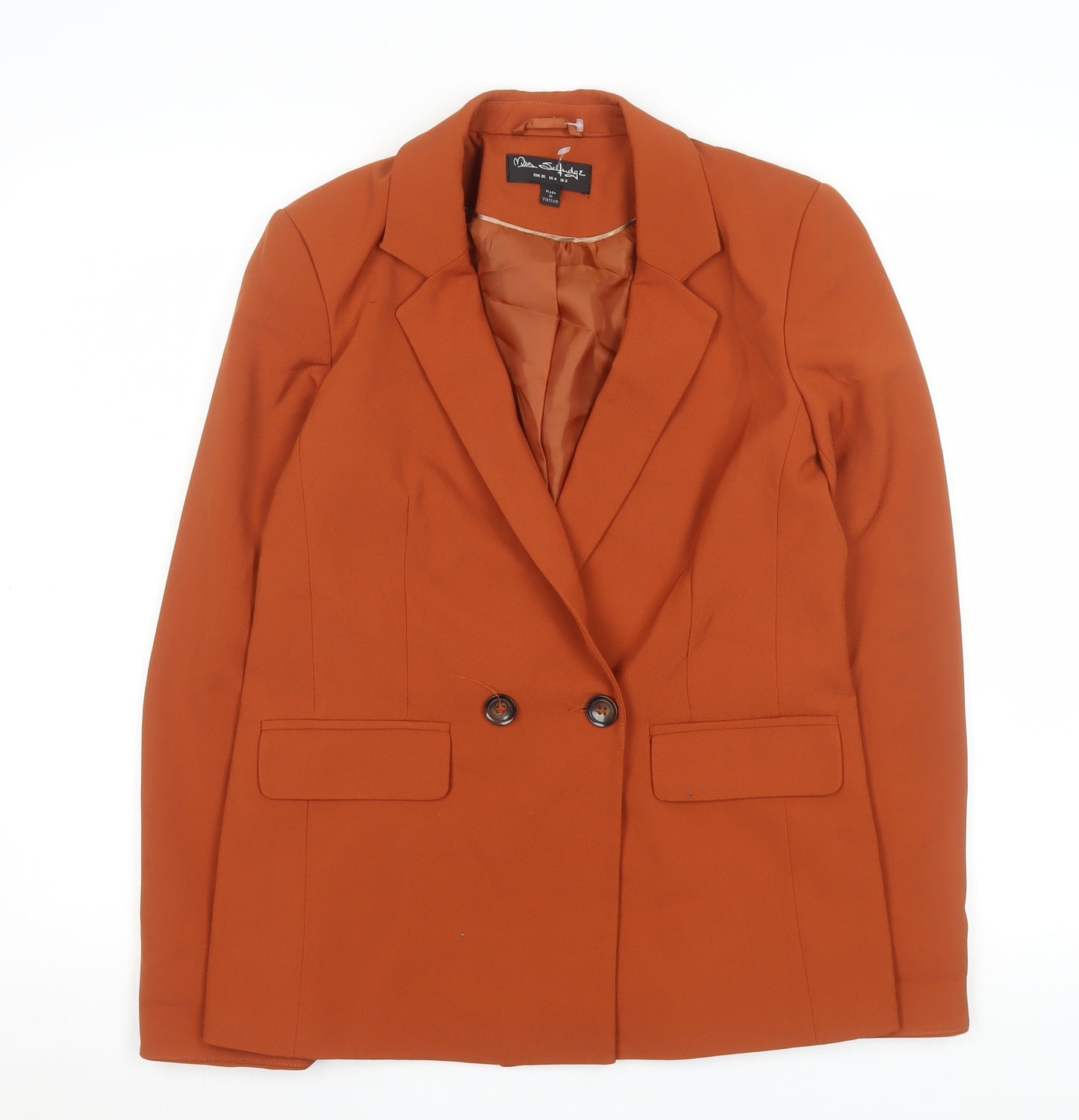 Miss Selfridge Women's Orange Double-Breasted Blazer UK 8