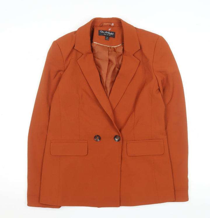 Miss Selfridge Women's Orange Double-Breasted Blazer UK 8