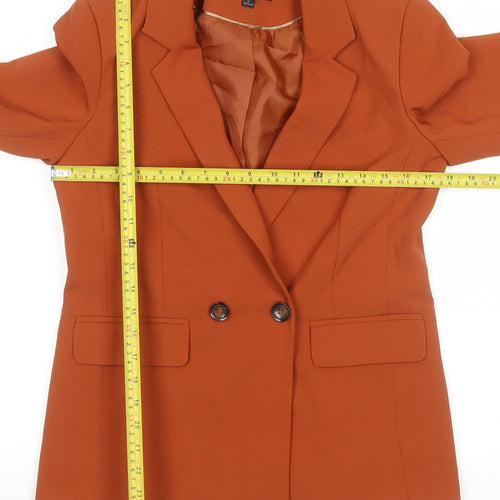 Miss Selfridge Women's Orange Double-Breasted Blazer UK 8