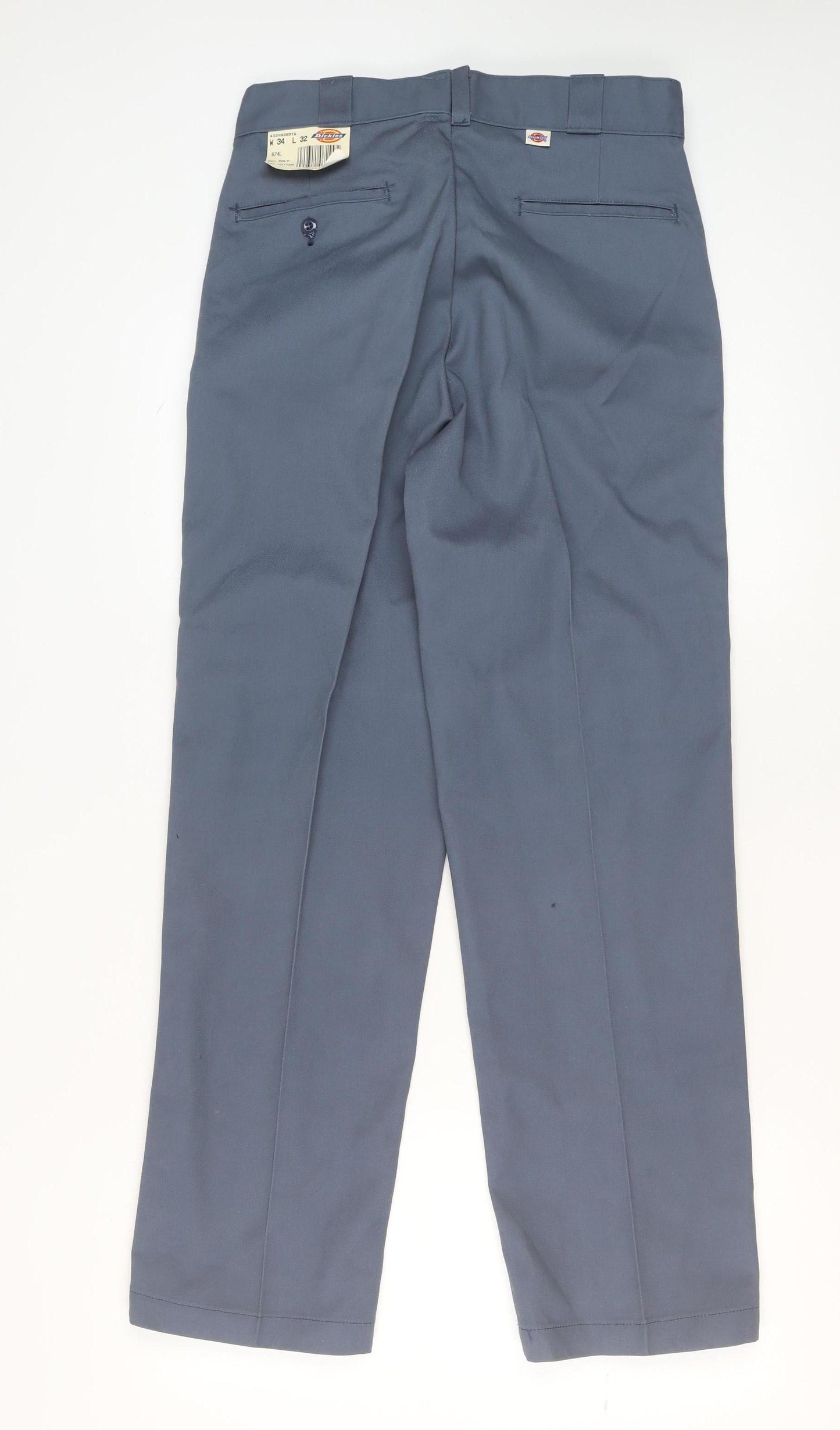 Dickies Men Blue 30x32 Regular Fit 874 Work Chino Trousers
