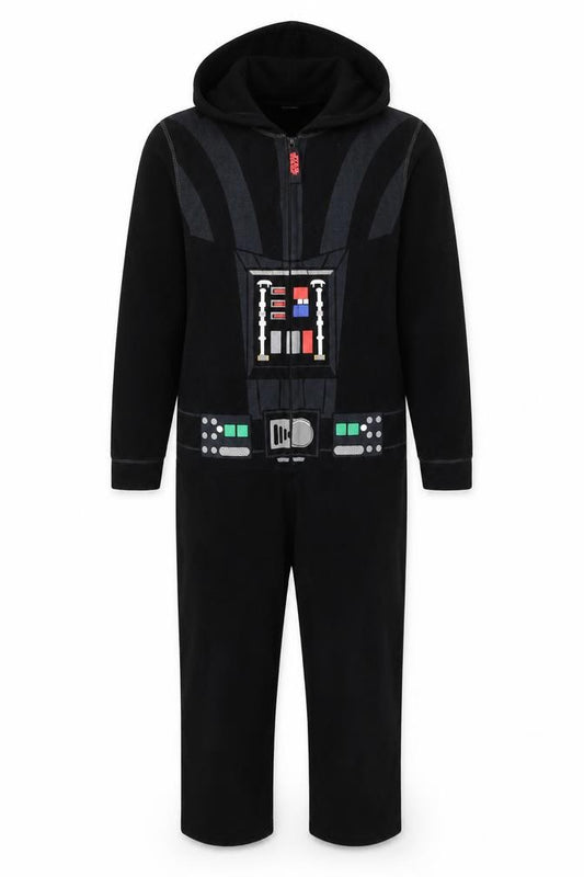 Star Wars Men’s Black Fleece Darth Vader Hooded Onesie Size S