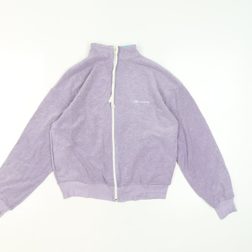Umbro Women's Purple Retro Track Jacket Size M Full Zip Lightweight