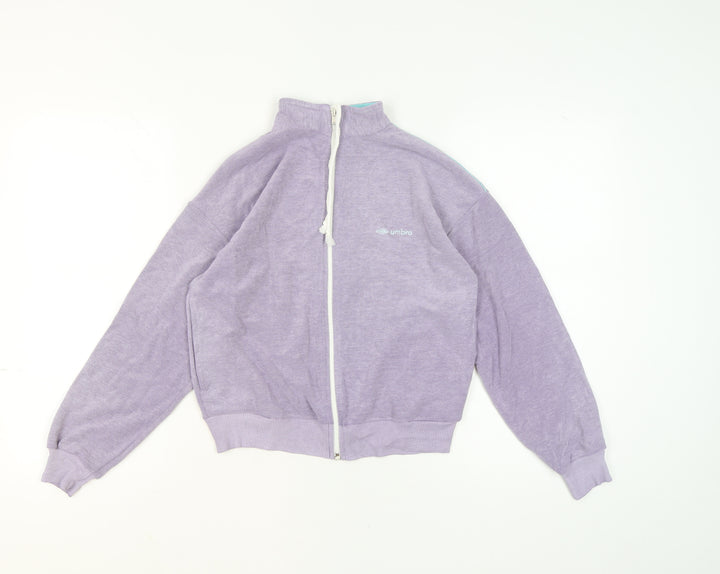 Umbro Women's Purple Retro Track Jacket Size M Full Zip Lightweight