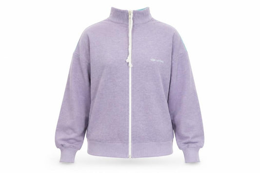 Front view of Umbro Women's Purple Retro Track Jacket, size M, Full Zip Lightweight