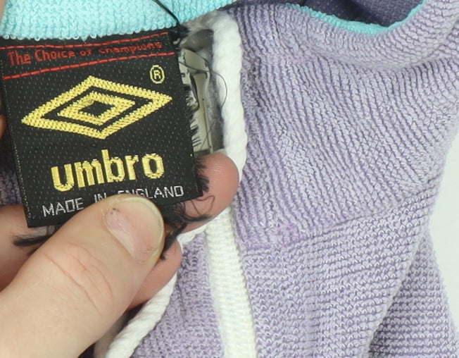 Umbro Women's Purple Retro Track Jacket Size M Full Zip Lightweight