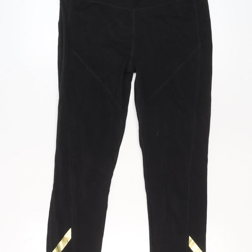 BOSS Womens Black Stretch Activewear Leggings Slim Fit