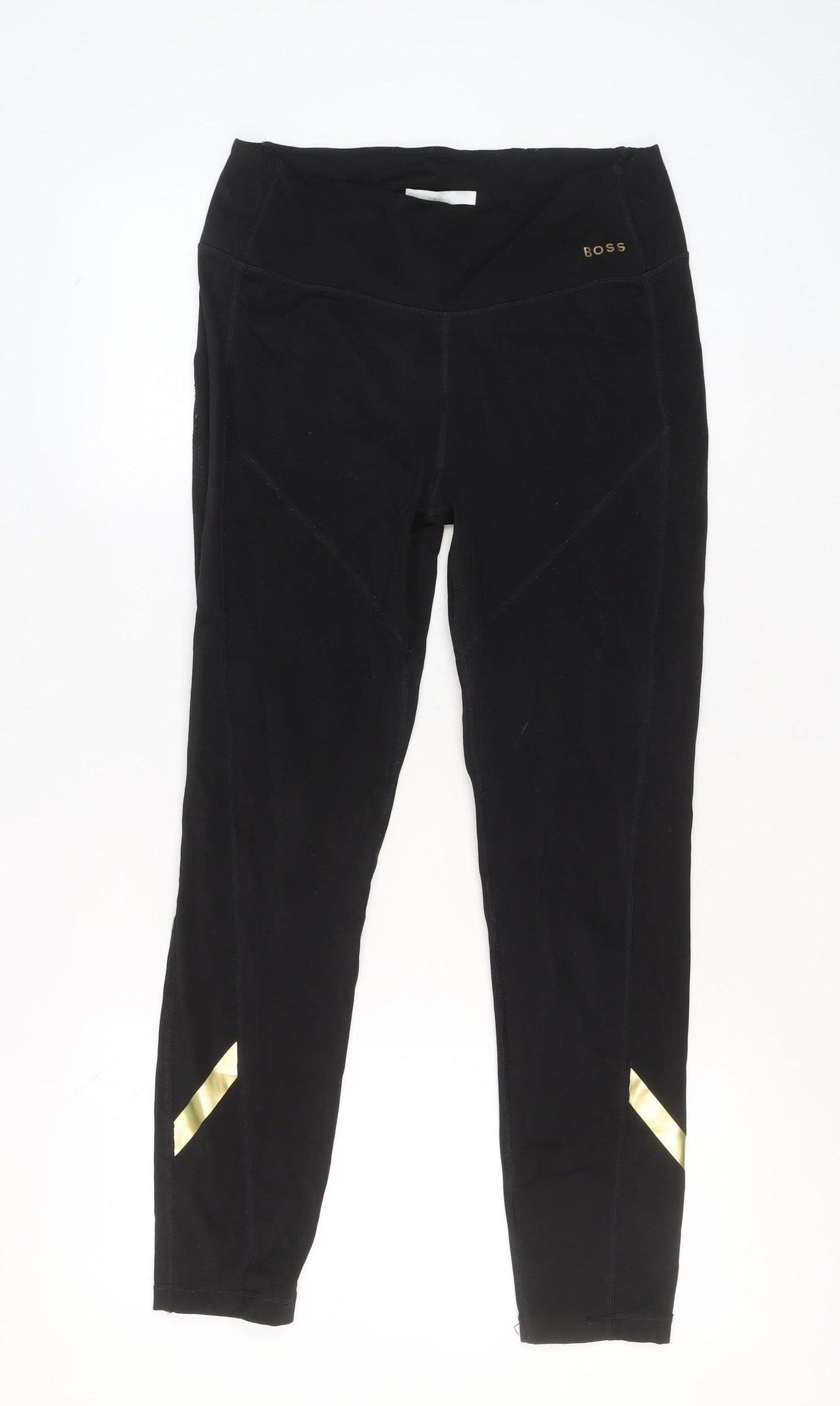 BOSS Womens Black Stretch Activewear Leggings Slim Fit
