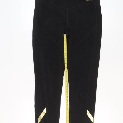 BOSS Womens Black Stretch Activewear Leggings Slim Fit