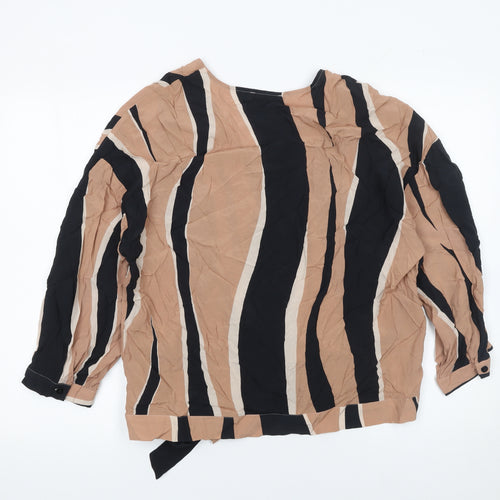 Mint Velvet Womens Multicoloured Stripe Wrap Blouse Size 16