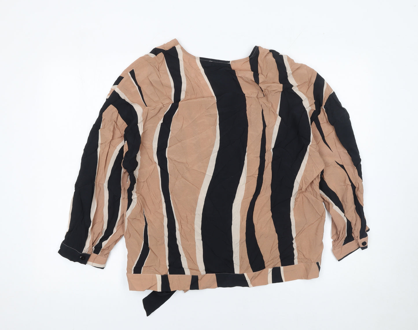 Mint Velvet Womens Multicoloured Stripe Wrap Blouse Size 16