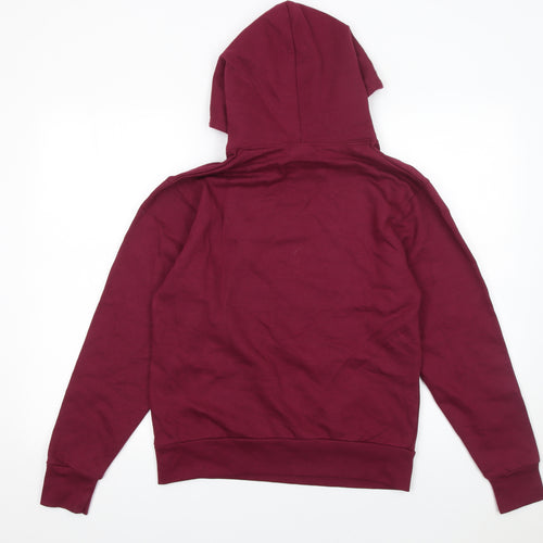 Famona Women's Burgundy Hoodie XS Graphic Cotton Blend Pullover