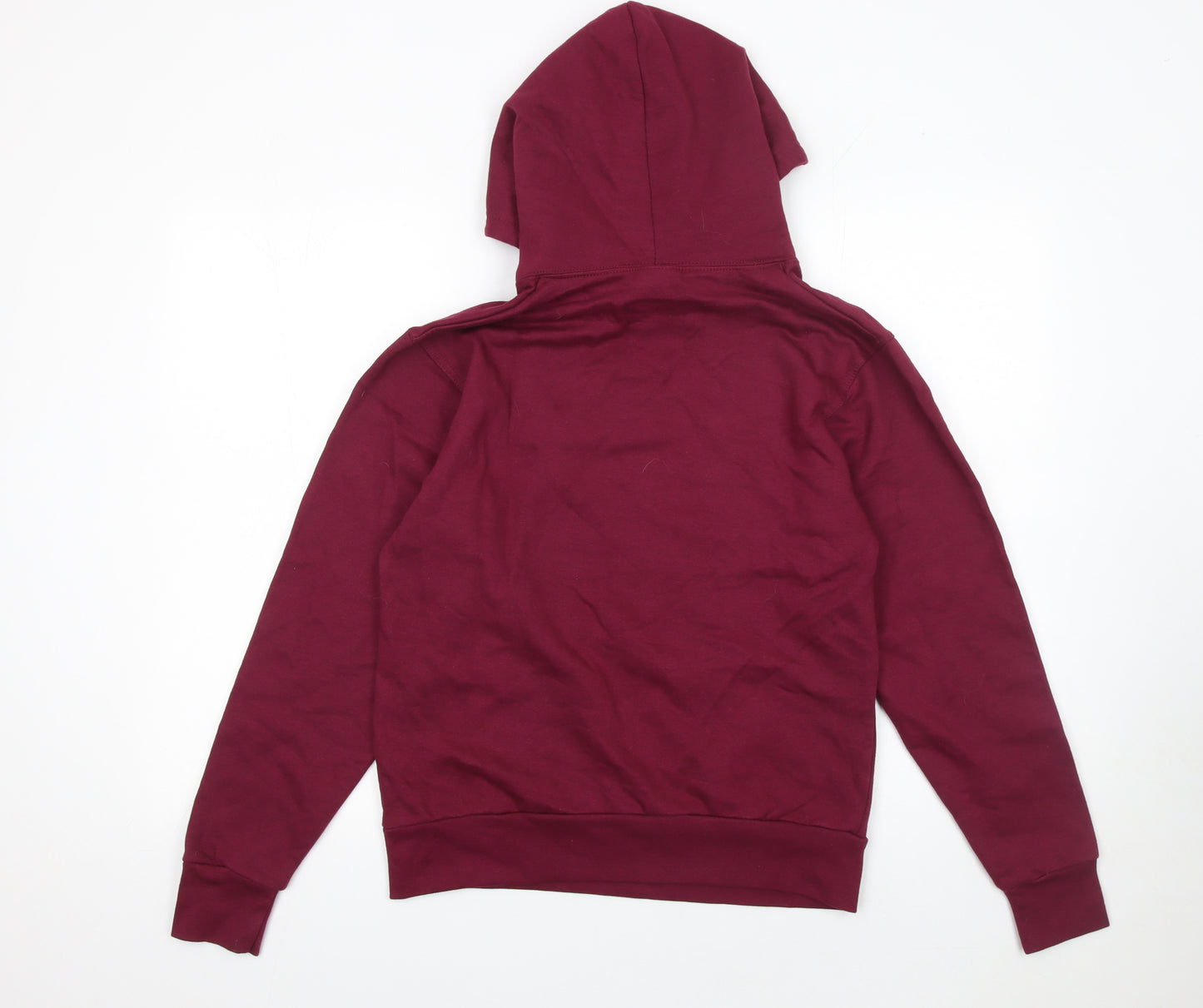 Famona Women's Burgundy Hoodie XS Graphic Cotton Blend Pullover