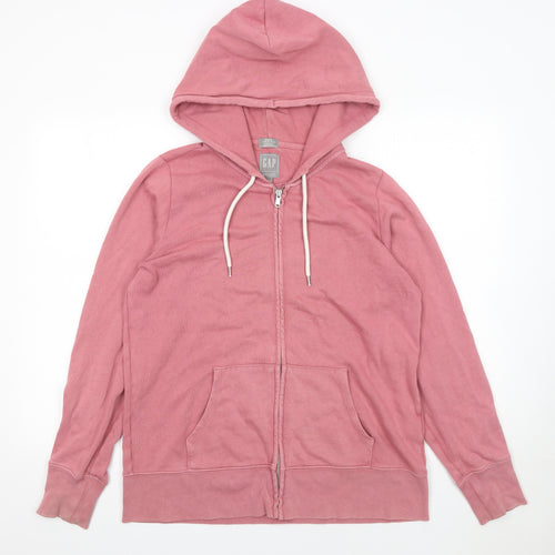 GAP Women Pink Full Zip Hoodie Medium Cotton Blend Casual