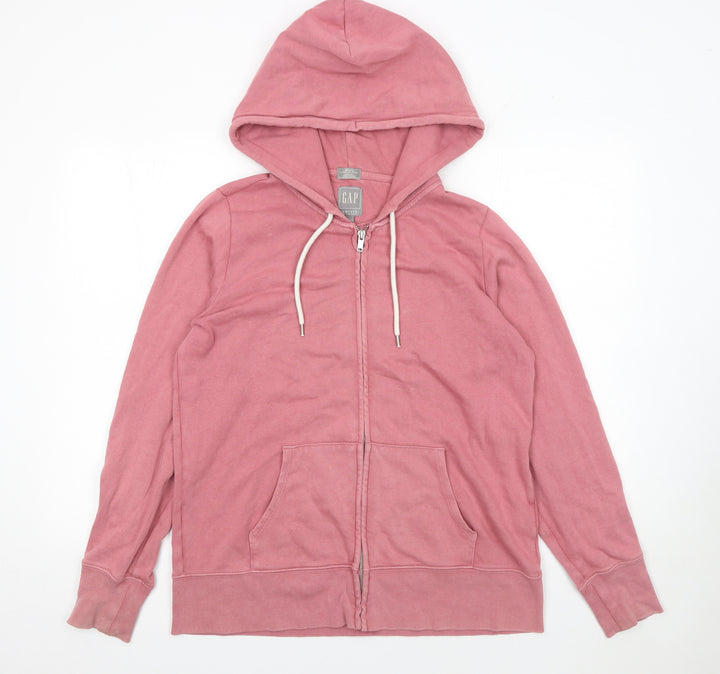 GAP Women Pink Full Zip Hoodie Medium Cotton Blend Casual